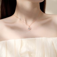Collar de Moissanita con Colgante de Halo Floral de Corte Redondo de 6mm para Mujer, Plata de Ley 925, Disponible para Venta al por Mayor a Boutiques