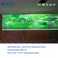 Écran LED COB à pas fin P1.58, panneau mural vidéo LED intérieur 16:9, raccordement sans soudure pour salle de contrôle et centre de commandement