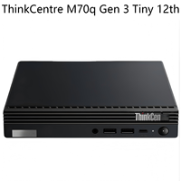 PC Desktop Tiny ThinkCentre M70q Gen 3 Generasi ke-12 I5 I7, Bersih Tanpa Goresan, Grade A, Teruji Fungsional dan Beroperasi