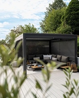 Pergola à lames en aluminium pour villa, cour, bord de piscine, jardin, terrasse, toit rétractable motorisé, imperméable, résistant à la pluie, pavillon