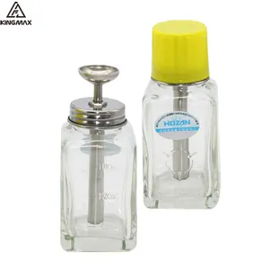 120ML Liquid Alcohol Bottle Press Type Pump Anti-Corrosion Anti-Offset Nail Water Press Bottle Glass Achohol Dispenser Container