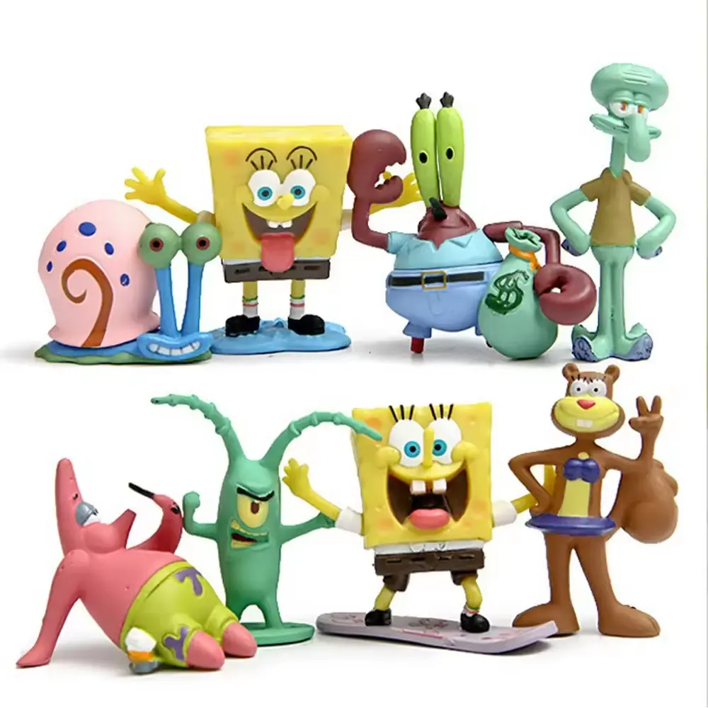 PVC Vinyl con số Sponge-Bob đồ chơi OEM/ODM Anime Hành động Hình Keychain hình bộ sưu tập mô hình đồ chơi nhà máy
