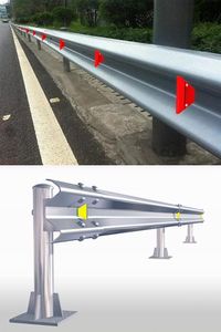 Reflector rectangular Blanco de seguridad en la carretera, barandilla de haz W de un solo lado, Reflector de carretera de alta reflexión de aluminio impermeable - Product Image 6