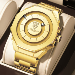 Reloj de Cuarzo Poedagar 670 para Hombre, con Esfera sin Espejo, Resistente al Agua, con Correa de Acero Inoxidable - Product Image 1