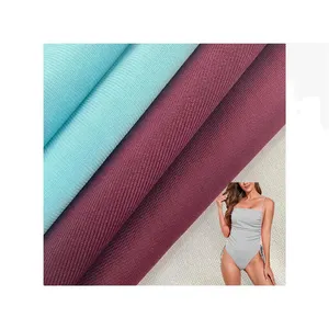 Custom 4 way stretch printed recycled fabric tan through upf 50 80 polyester 20 spandex swimsuit fabric