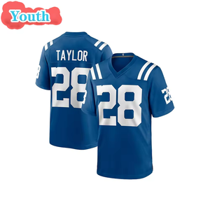 Maillots de football américain pour enfants de qualité supérieure cousus en gros IND Youth 17 <span class=keywords><strong>Daniel</strong></span> Jones 28 Jonathan Taylor 84 Tyler Warren - Product Image 4