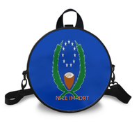 Tas Bahu Bendera Pohnpei untuk Wanita Tas Tangan Bulat PU dengan Ritsleting untuk Penggunaan Sehari-hari Dompet Ponsel Tas Selempang Wanita Trendi