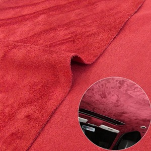 Çeşitli renkler Polyester mikrofiber örgü yumuşak sahte süet kumaş araba Headliner iç döşeme duvar kağıdı için - Product Image 1
