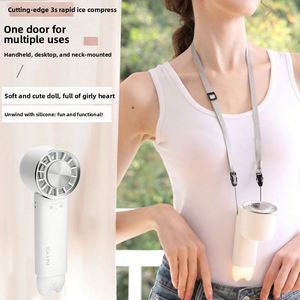 Ventilador de Cuello Portátil Recargable, Plegable, con Motor sin Escobillas, 3 Velocidades, Enfriamiento por Hielo, para Exteriores - Product Image 2