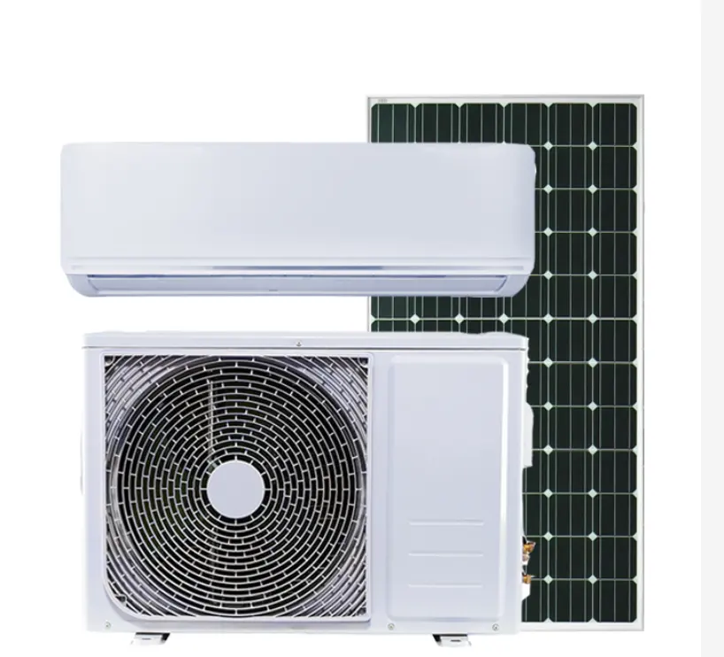 Wall mounted solar panels dc/ac 9000/12000BTU hybrid on grid air conditioner