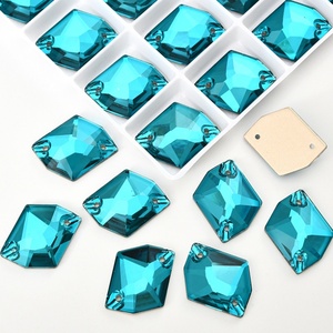 OLeeya Zircon bleu 5A, Strass à coudre en cristal à dos plat, forme goutte Rivoli, pour accessoires de justaucorps de gymnastique - Product Image 5