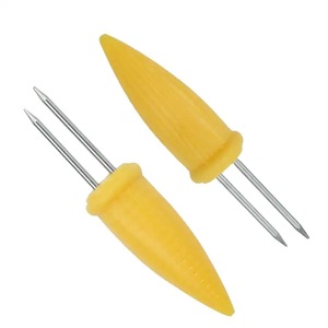 Stainless Steel Corn Skewer Set 21.5X6.5X2.5Cm Heat Resistant For <b>BBQ</b> Cooking Baking Outdoor Use - Product Image 3