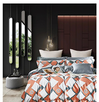Ensembles de literie 300TC imprimés en coton personnalisés Ensembles de housses de couette 300TC Ensembles de draps de lit avec taie d'oreiller