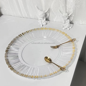 Assiettes <span class=keywords><strong>de</strong></span> mariage jetables à bord doré <span class=keywords><strong>assiette</strong></span> <span class=keywords><strong>de</strong></span> présentation <span class=keywords><strong>de</strong></span> mariage en <span class=keywords><strong>or</strong></span> pour table <span class=keywords><strong>de</strong></span> mariage - Product Image 5