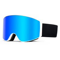 Masque de ski personnalisé avec logo, en polycarbonate magnétique, double couche anti-buée, protection UV pour tous