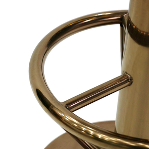 Swivel Stainless Steel High <b>Bar</b> Chair Rounded <b>Stool</b> With Footrest Barber <b>Leather</b> Cushion Restaurant Furniture - Modern Simple - Product Image 5