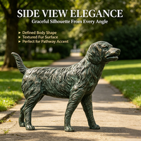 Statue de chien Retriever en fibre de verre, silhouette élégante, bronze vintage, résistante aux UV, décoration de luxe pour jardin et maison, œuvre d'art
