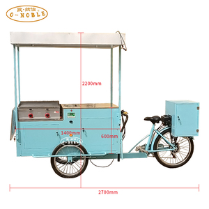 Bicicleta de comida con freidora a la parrilla para perrito caliente, triciclo de 3 ruedas, carrito expendedor móvil - Product Image 2