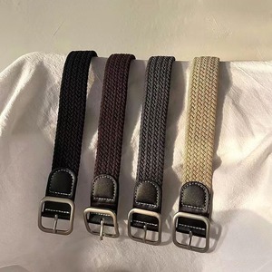 <b>Elastic</b> Canvas Woven <b>Belt</b> Pin Buckle Khaki Black Gray Brown Spring 2023 Sports Leisure <b>Belts</b> - Product Image 3
