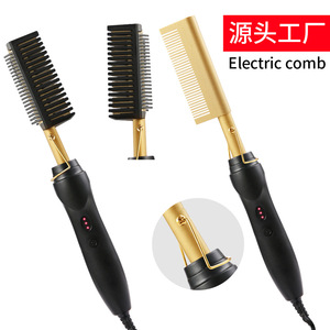 Peine Eléctrico Rizador 2 en 1, Plancha y Rizador de Cabello de Cerámica Dorada para Cabello Seco con Cable de Alimentación - Product Image 5
