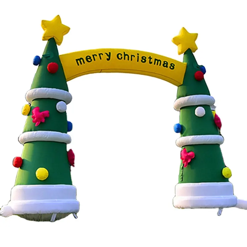 Arco inflável árvore de natal, decoração inflável para festa de feriado