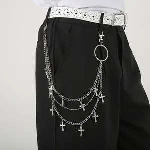 Punk Cross Waist Belt Chains, Multi Chains Combination Belts, Rapper Favorite Trouser Chain Accessories