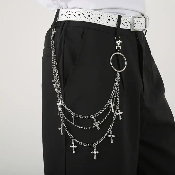 punk cross waist belt chains, multi