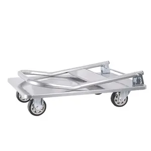 Carrito de mano plegable con plataforma de acero inoxidable, carrito de mercado