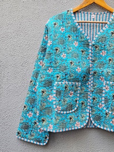 Veste d'hiver matelassée en coton à imprimé floral de qualité supérieure, style bohème ethnique pour femmes, cadeau élégant pour elle - Product Image 2