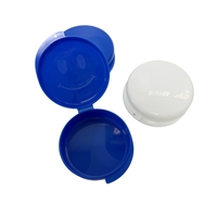 Étui de rangement dentaire durable et résistant aux chocs, étui rond bleu pour appareil de rétention