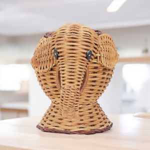 Cesta de Almacenamiento Infantil Multifuncional, Tejida a Mano, de Ratán Natural, Ecológica, con Forma de Elefante de Dibujos Animados, para Armario - Product Image 1