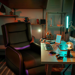 Silla <span class=keywords><strong>Gamer</strong></span> Reclinable de Piel Sintética de Alta Calidad Personalizada AJUNION, Sofá <span class=keywords><strong>Gamer</strong></span> para PC, Silla de Juego con Respaldo de 180 Grados - Product Image 4