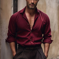 Chemise habillée slim fit tendance, chemise de soirée pour homme, en polyester et coton, imprimé doré brillant, chemises décontractées