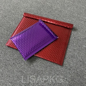 Sac à bulles en <span class=keywords><strong>plastique</strong></span> couleur rouge, lot de 50 sacs à bulles avec logo - Product Image 2