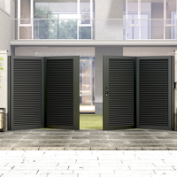 Porte moderne Clôture Design Aluminium Patio Dernière entrée principale Persienne en métal Pliable Porte d'allée Porte roulante automatique