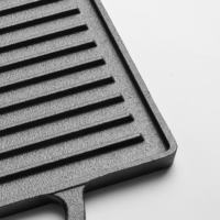 Plaque de barbecue rectangulaire réversible en fonte pour l'extérieur de taille personnalisée avec double poignée