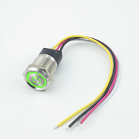 Bouton de commutation tactile 19mm bouton poussoir en métal alimentation étiquette lumière rvb bicolore Led série bouton lumineux interrupteur étanche