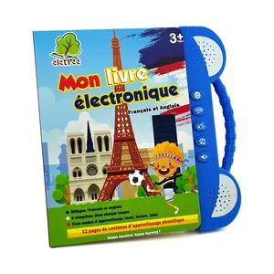 My Electronic E-book Children Early Learning Bilingual English French Musical Toy Interactive Audio Sound Book For Toddler