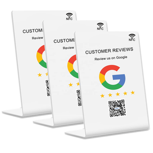 Carte NFC de présentation de table personnalisée en PVC mat blanc et noir avec impression pour avis Google et réseaux sociaux - Product Image 4