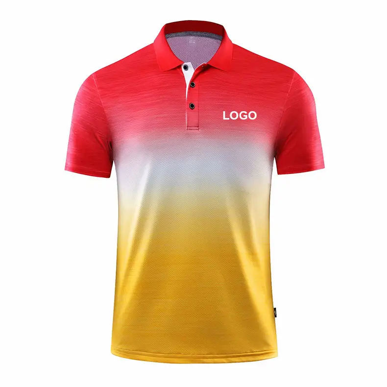 Benutzer definierte Farbstoff Sublimation Druck Herren Polos hirt Dry Fit 100% Polyester Spandex T-Shirt Polo