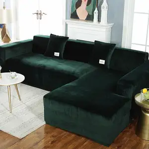 Bán Buôn Trang Trí Nội Thất Mục Nhung Đàn Hồi Không Trượt Couch Cover Set L Hình Sofa Cho Phòng Khách