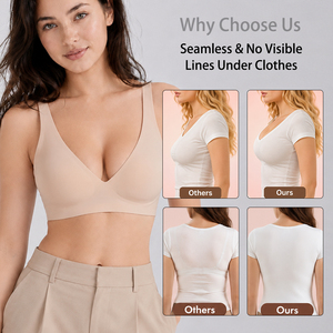 Soutiens-gorge sans fil en gros pour femmes, soutien-gorge push-up sans armatures en soie glacée, grande taille, maintien renforcé, sans coutures, pour dames - Product Image 2