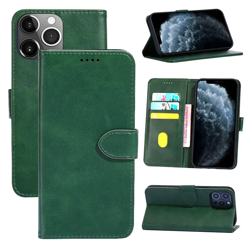 Wallet Leather Flip Phone Case for Mi14 Redmi note 12 Magnetic Flip Leather Card Holder Phone Case for 15 Pro