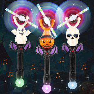 Halloween Lễ Hội Đảng Magic Wand Cho Trẻ Em LED Nhấp Nháy Spinner Cối Xay Gió Ánh Sáng-up Phim Hoạt Hình Thiết Kế Đồ Chơi 3XAA Pin Làm Bằng Nhựa - Product Image 4