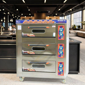 Equipo de Panadería de Alta Calidad, Horno de <span class=keywords><strong>Pizza</strong></span> a Gas de 3 Niveles y 6 Bandejas y Horno Completo para Baguettes para Uso Doméstico y Restaurantes - Product Image 1