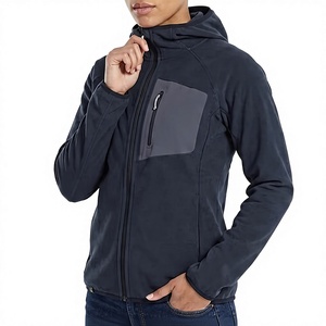 Custom Men's <b>Fleece</b> Hooded <b>Jacket</b> Windproof Water Resistant Outdoor Hiking Casual 100% Cotton <b>Lined</b> with Zipper Pockets OEM - Product Image 1
