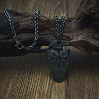 Vintage Viking Spear Rune Pendentif Collier Party Punk Collier Amulette Bijoux