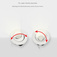 Mini spot LED encastré en aluminium, angle de faisceau 24/36°, température de couleur 2700K-6000K, CRI 90, IP20/IP44, dimmable, anti-éblouissement