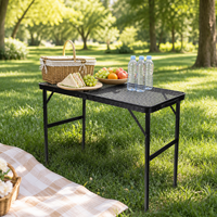 Nouvelle table pliante en alliage d'aluminium 8040 pour l'extérieur, portable, réglable en hauteur, résistante à la chaleur, avec grille en fil métallique pour barbecue et camping