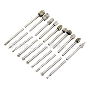 3mm Shank High Speed Steel Rotary Files For Wood Drilling 50mm Length Set With Spring Collet Chuck Silver Finish - Product Image 1